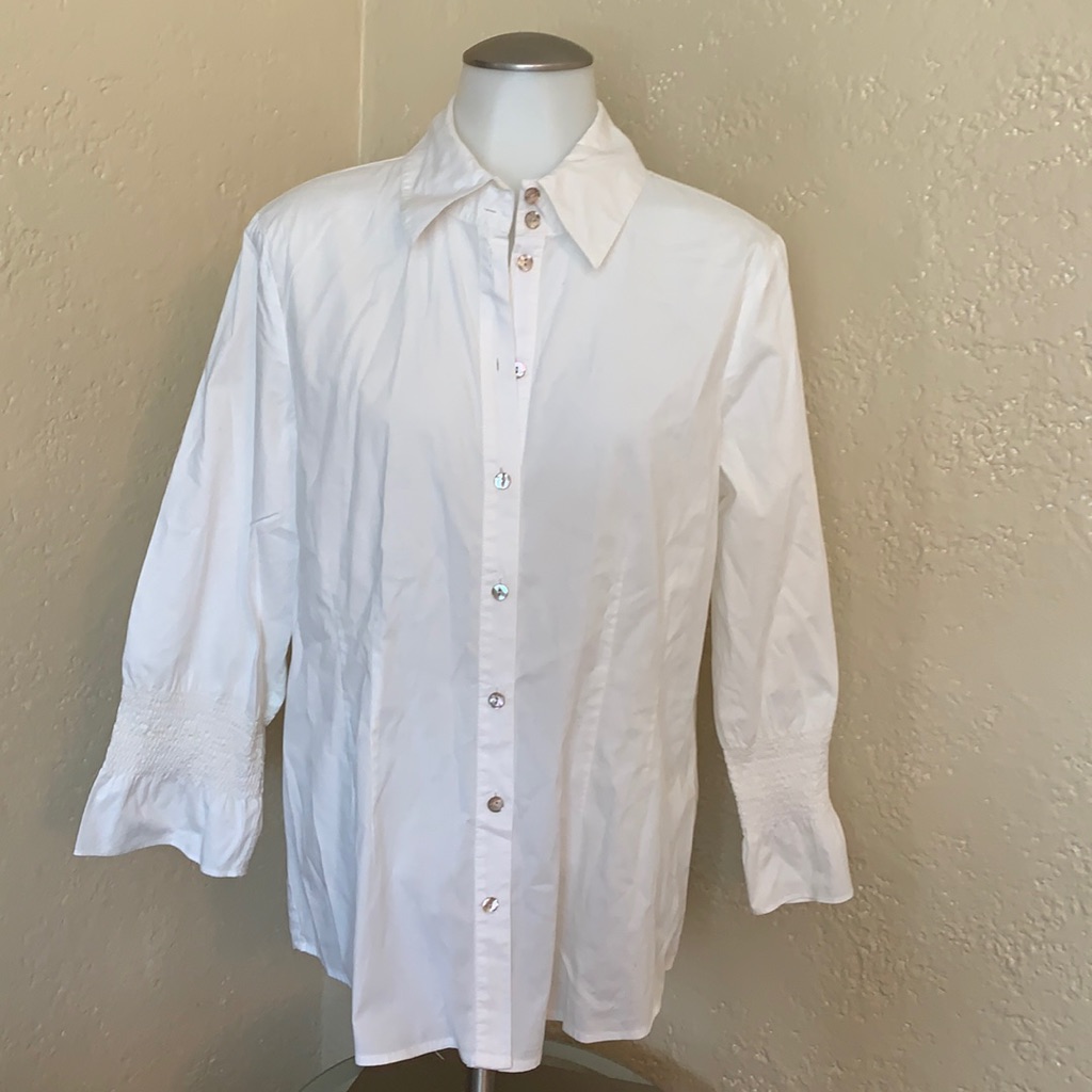 Sundance White Shirt Size 10 Perfect Stretch